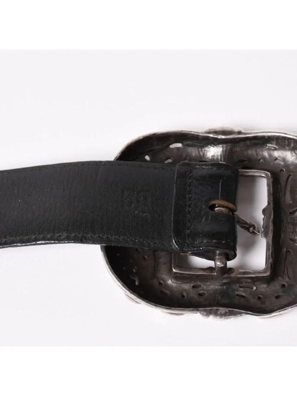 Chrome Hearts Celtic Center Bar Belt 925 Sterling Silver Leather 32